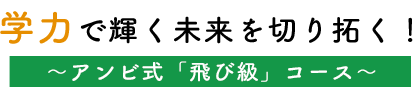 学力で輝く未来を切り拓く! ～「アンビ式飛び級」コース～