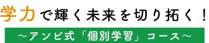 学力で輝く未来を切り拓く! ～「アンビ式個別学習」コース～